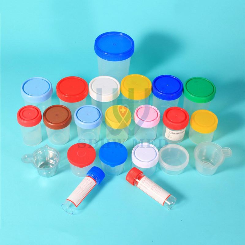 Stool Container with Spoon Disposable Test Use with Label Urine and Stool Container