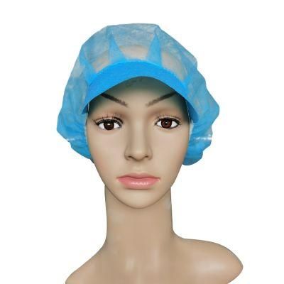 Disposable Peaked Cap 21&prime;&prime; Snood Cap Mesh Peaked Bouffant Cap Head Cap Nonwoven Peaked Snood Worker Hairnet for Restaurant