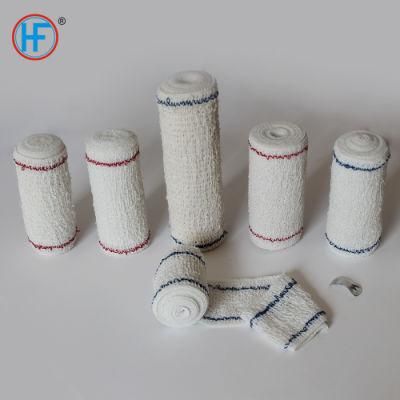Mdr Wound Dressing Amazing Price ISO13485 Approved with Red (Blue) Line Elastic Crepe Bandage