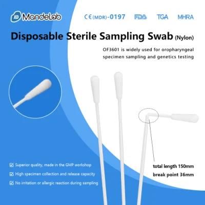 Medical Supplies Oral Sampling Swab Flocked Mouth Sample Collection Nylon Swab