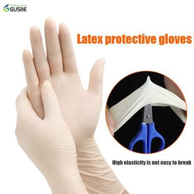 Xs S M L XL XXL Latex Disposable Medical Examination Powder Free White Latex Gloves