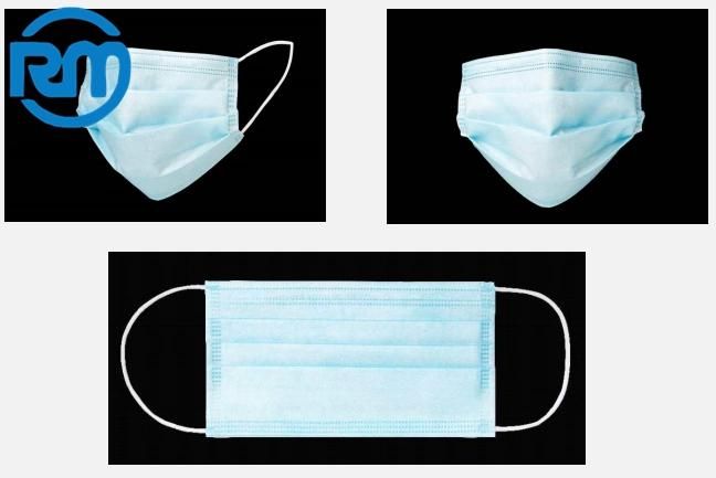 Manufacturer Medical 3ply Earloop Mouth Mask 3 Layer Disposable 3 Ply Medical Face Mask Aluminum Plastic