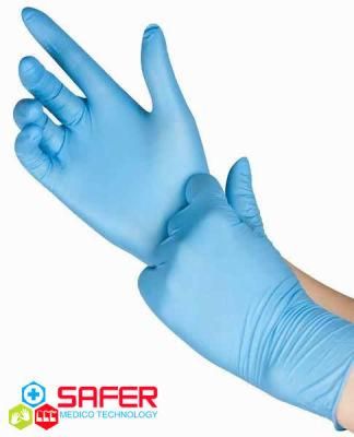 Blue Powder Free Non Medical Disposable Nitrile Gloves