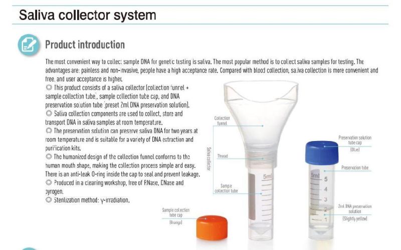 Saliva Collection Kit for Saliva Specimen Collection and Transportation for Lab Supplies