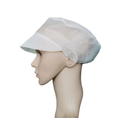 Fashionable Stylish Disposable SBPP Nonwoven Airy Cap Worker Hairnet Workshop Cap with Paper Peak for Working Shop