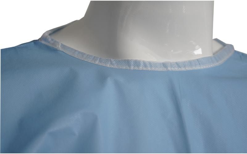 Disposable Blue PP PE Elastic Cuff Isolation Gown