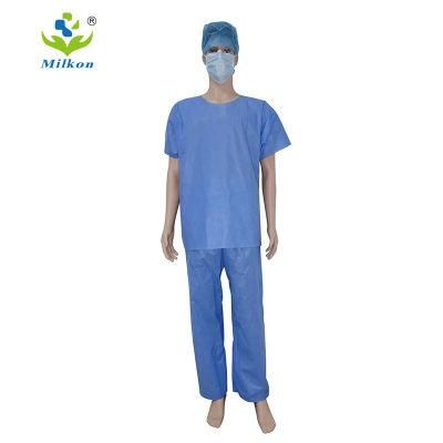 Disposable Surgical Scrub Suit with Round Neck