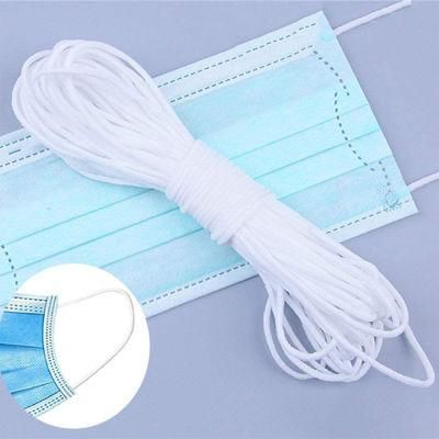 White Eal Loop with Flat Shape Ear Bands for Disposable Face Mask in Elastic Ear Loop Soft Earloop Round Flat Shape