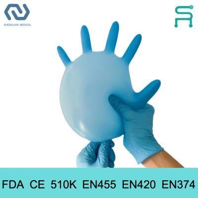 510K En455 En420 Disposable Nitrile Gloves with Free Sample