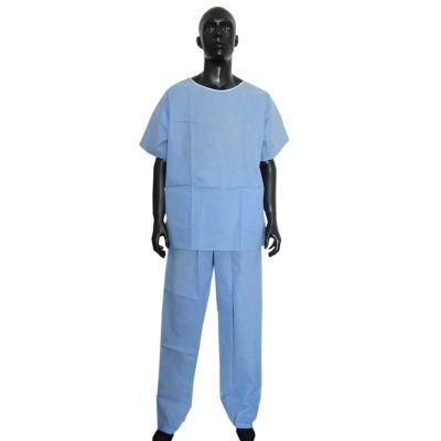 Non Woven PP SMS Disposable Hospital Clothing Open Shoulder Patient Gown Surgical