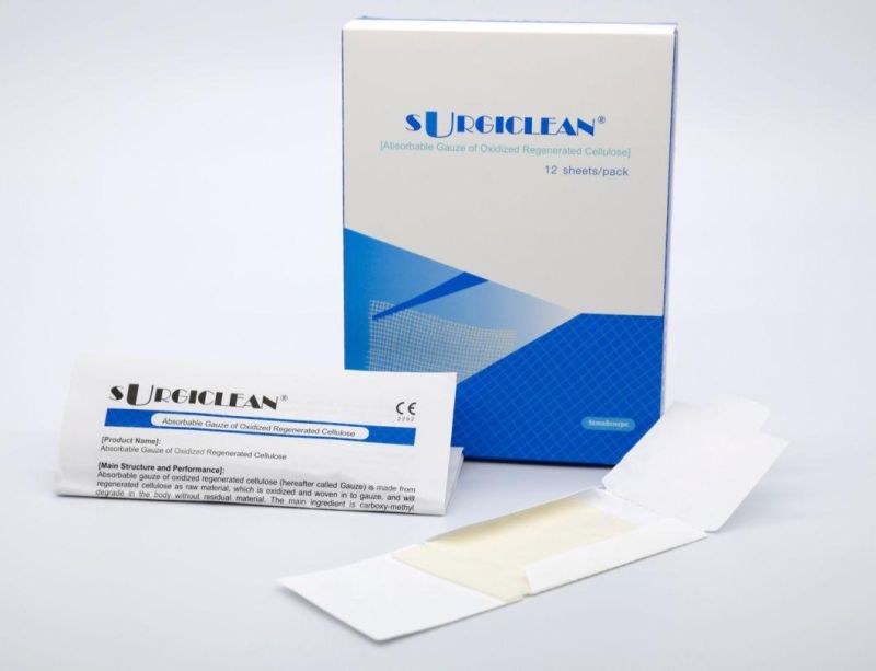 Surgiclean Absorbable Gauze Oxidized Regenerated Cellulose Customize Size with CE