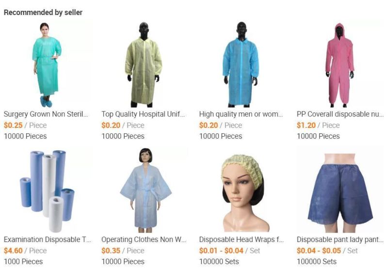 Hubei Xiantao Surgical Gown Hospital Gown for Medical Use