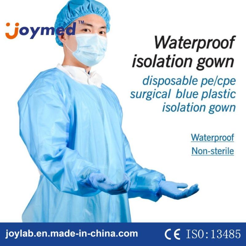 Disposable PPE Isolation Gown with Knit Cuff Breathable Gown in Level1/2/3