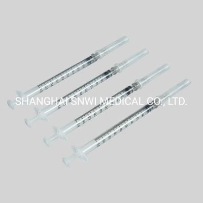 Medical Disposable Tuberculin Vaccine Plastic Transparent Tube Sterile Injection Syringe with Needle