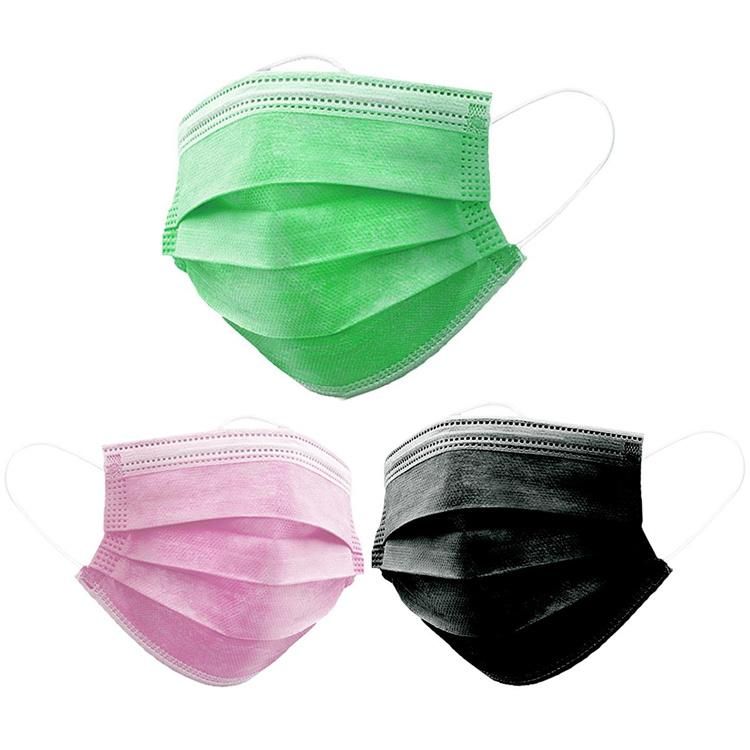 Manufacturers Supply Disposable Color Masks Non-Woven Fabric Three-Layer Face Mask
