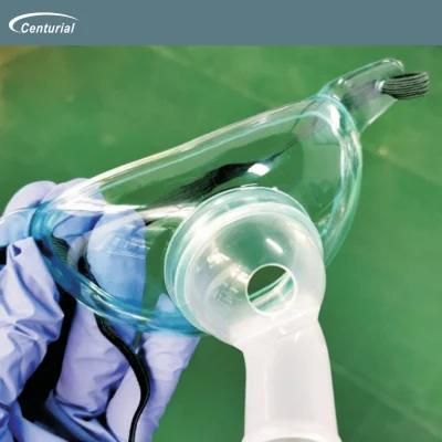 Disposable Transparent and Green PVC Medical Tracheostomy Oxygen Mask Hospital Tracheostomy Mask