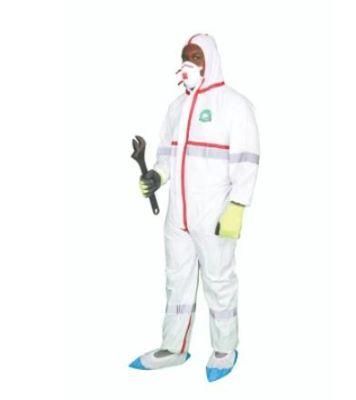 White Nonwoven Fabric PPE Type 4/5/6 Hi-Vis Tight Disposable Coverall
