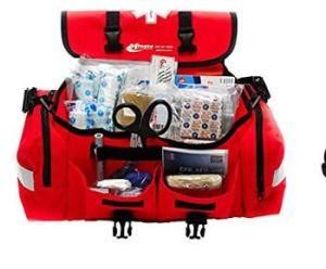 First Aid Kit - Complete Emergency Response Trauma Bag - for Natural Disasters - Red