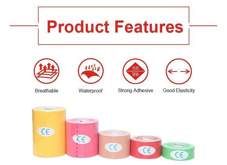 Jr611 Kenisiology Tape High Quality Muscles Care Athletic Physio Therapeutic Tape Kinesiotape