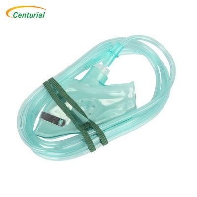 Disposable Medical PVC Oxygen Mask with 2m Tube