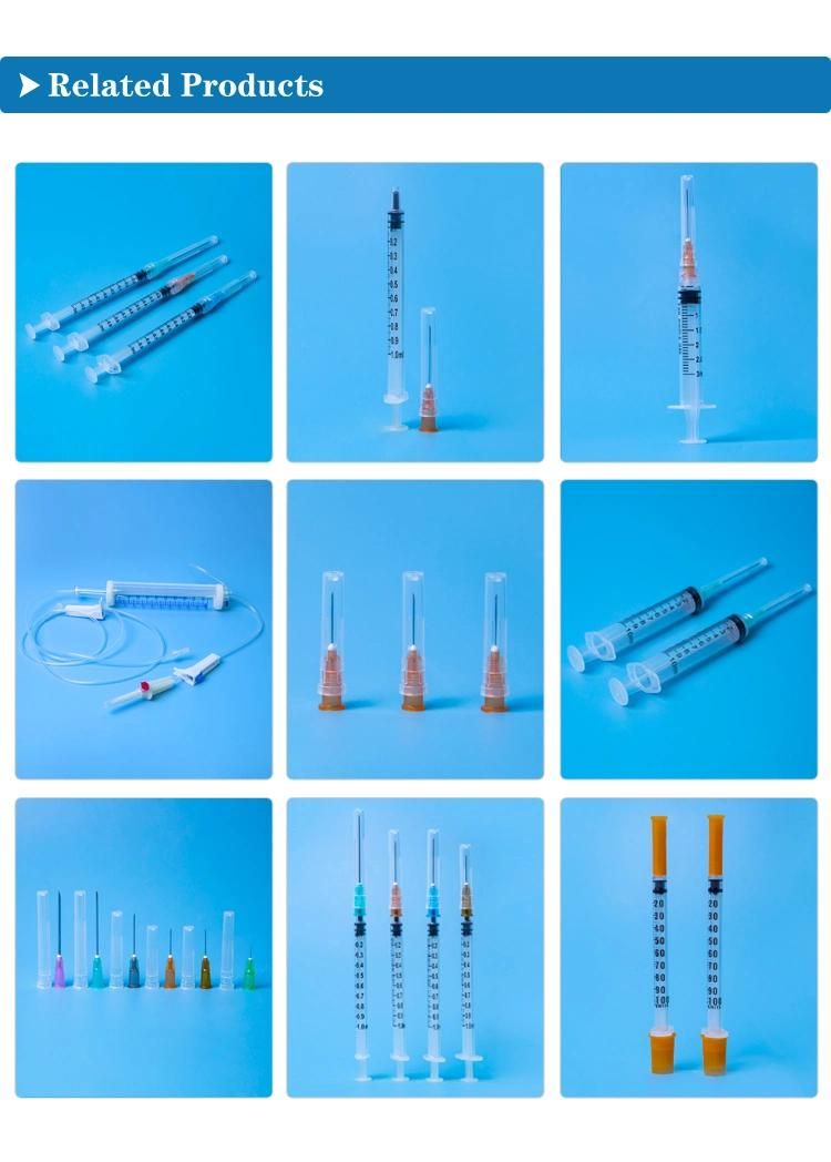 Ready Stock of 1ml Disposable Plastic Medical Luer Slip/ Lock Veterinary Injection Syringe with Needle