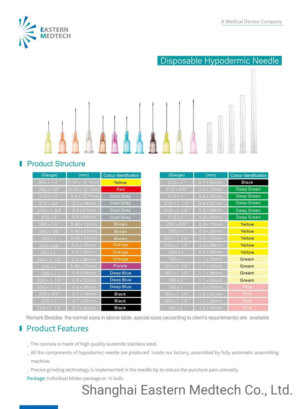 Full Range Customized ISO Standard Cosmetic Use Luer Lock Hub Needle