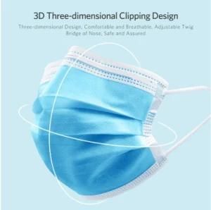 Surgical Procedural Disposable Mask with Ear Loops with Ce Level and Type 3 Ply Pleated