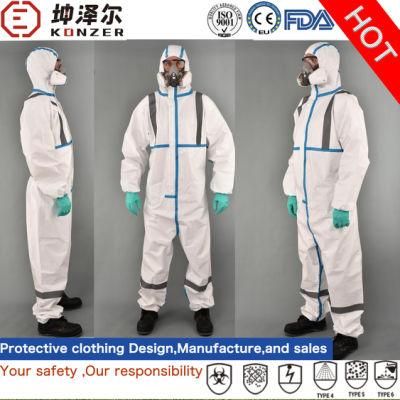 Disposable Surgical Industrial Non Woven PPE Gowns Safety Coveralls Seam Tape