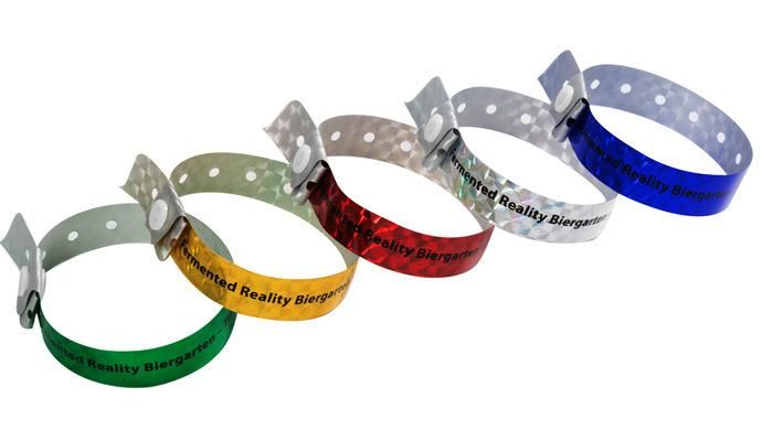 Holographic Material L Shape Plastic Entertainment Wristband for Event