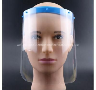 Lucky Star Disposable Face Shield with Pet Transparent Shield, Head Cover, Adjustable with Back Elastic, Anti Fog