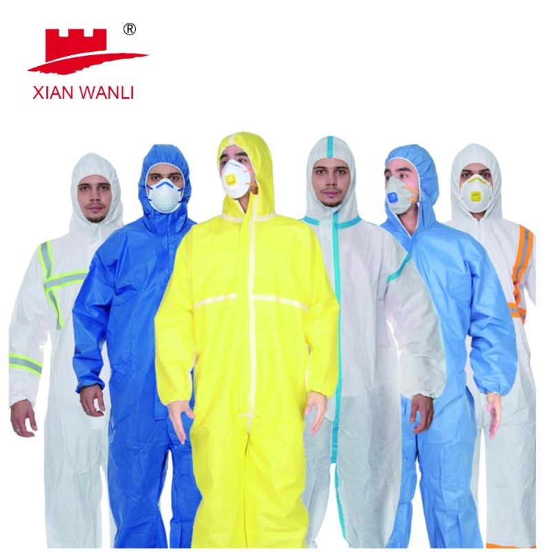 ISO 13485 and Level 4 5 6 Disposable PPE Products Cheap Disposable Coveralls PPE SMS PP Coverall
