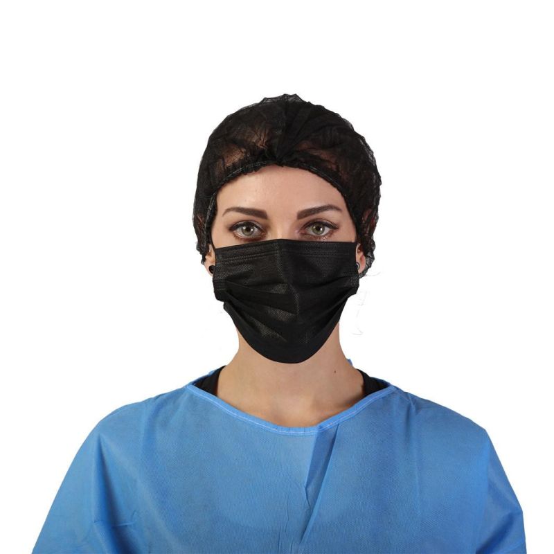 3 Ply Nonwoven Ear Loop Black Color Personal Care Medical Mask Disposable Face Mask