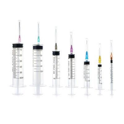 Medical Disposable Sterile Safety Syringe Luer Lock/Slip Lock 3-Part Syringe for Hospital