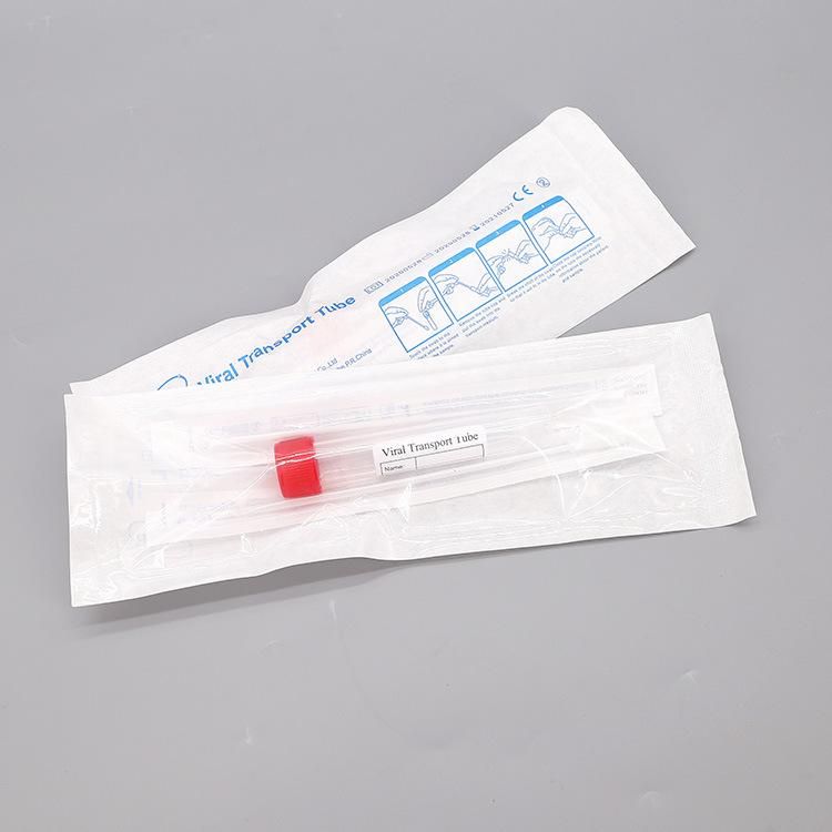 Disposable Activated Sample Tubes Virus Test Kit Viral Sampling Tube Throat Nylon Flocked Swab