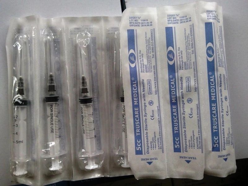 3 Part Medical Plastic Disposable Syringe with Needle ISO