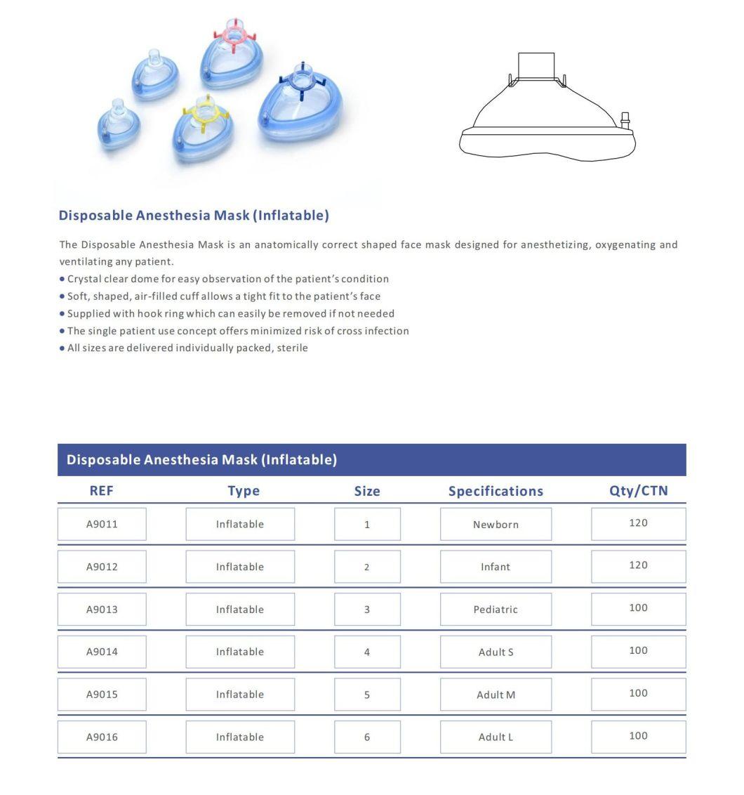 China Factory ISO&CE Hisern Medical Disposable Anesthesia Mask (Inflatable)