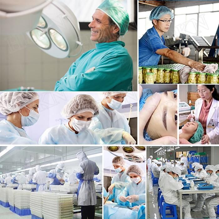ISO CE FDA Certified Non-Woven Bar Shape Safety Food Processing Nursing Dust Free Workshop Surgery Clinic Disposable Pleated Caps