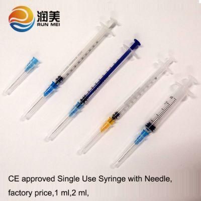 Medical Plastic Syringe Luer Lock or Luer Slip Disposable Syringe with Needle CE Certificate