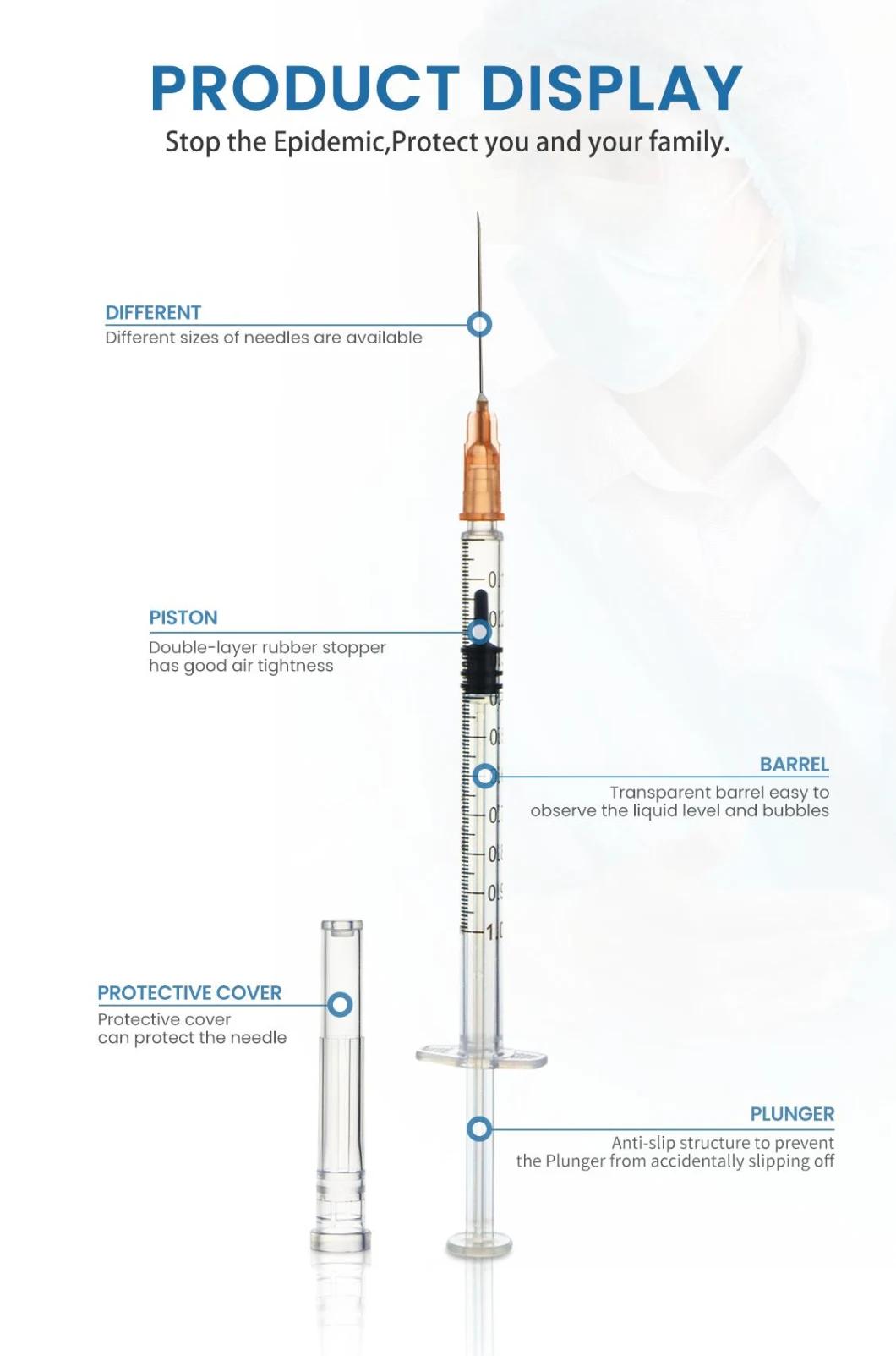 Disposable Medical 60ml Syringe Hypodermic Syringes with/Without Needle Three Parts