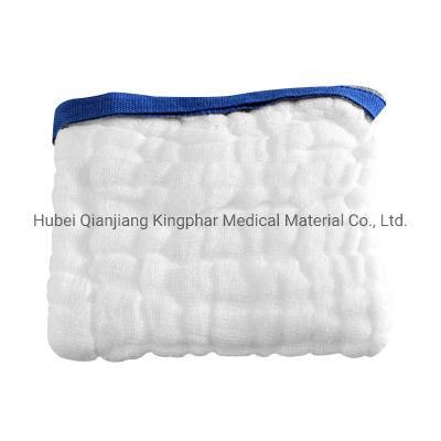 Medical Eo Gas Sterile Gauze Abdominal Pad 45X45 - 4 Ply, 17 Thread Pre-Washed with X-ray Line Blue with Loop