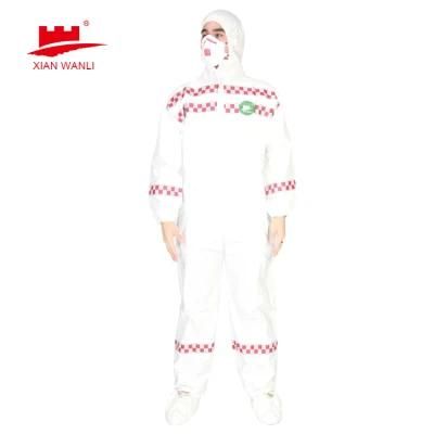 Protective Overol PE+PP 55-60 Gram PE Coated Laminated PP Non Woven Disposable Gown White Coveralls