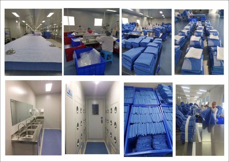 Manufacturer Stock SMS Surgical Gown Non Woven Hospital Medical Patient Clothing Gown Disposable