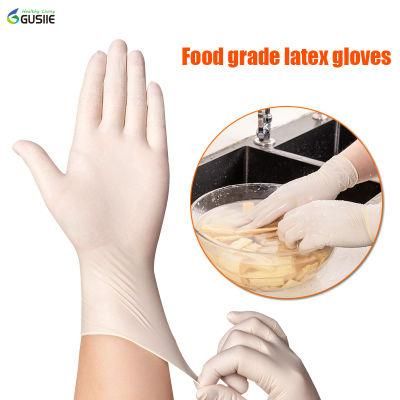 Disposable White Latex Medical Examination Gloves Powder Free