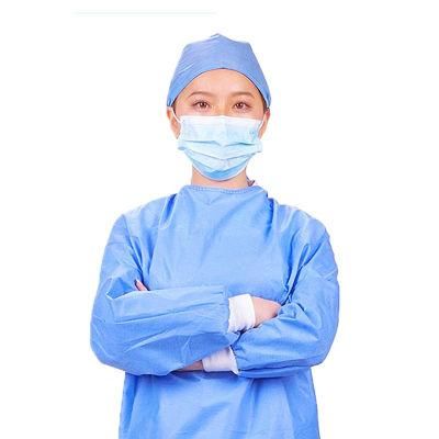 Disposable Theatre Gowns Dental Surgical PPE Equipment Blue Patient Isolation Gown 35GSM