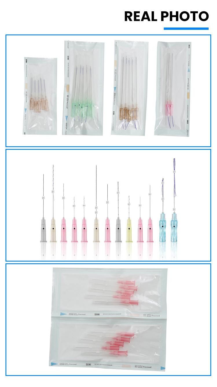 Disposable Absorbable Pcl Polydioxanone Face and Body Eye Lift Double Screw 3D Cog Pcl Thread