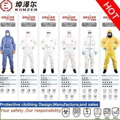 Chemical Disposable Microporous Impervious /Industry/Hospital/Lab/Safety Nonwoven White Safety Coverall