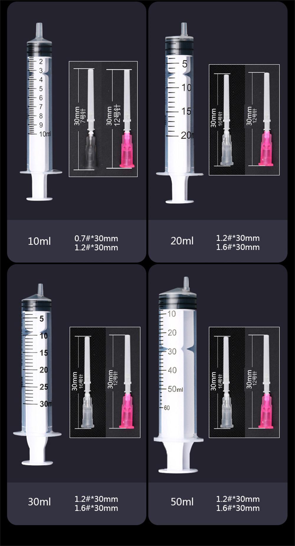 Disposable Luer Slip Sterile Syringe with Needle 1ml 2ml 3ml 5ml 10ml 20ml 30ml 50ml