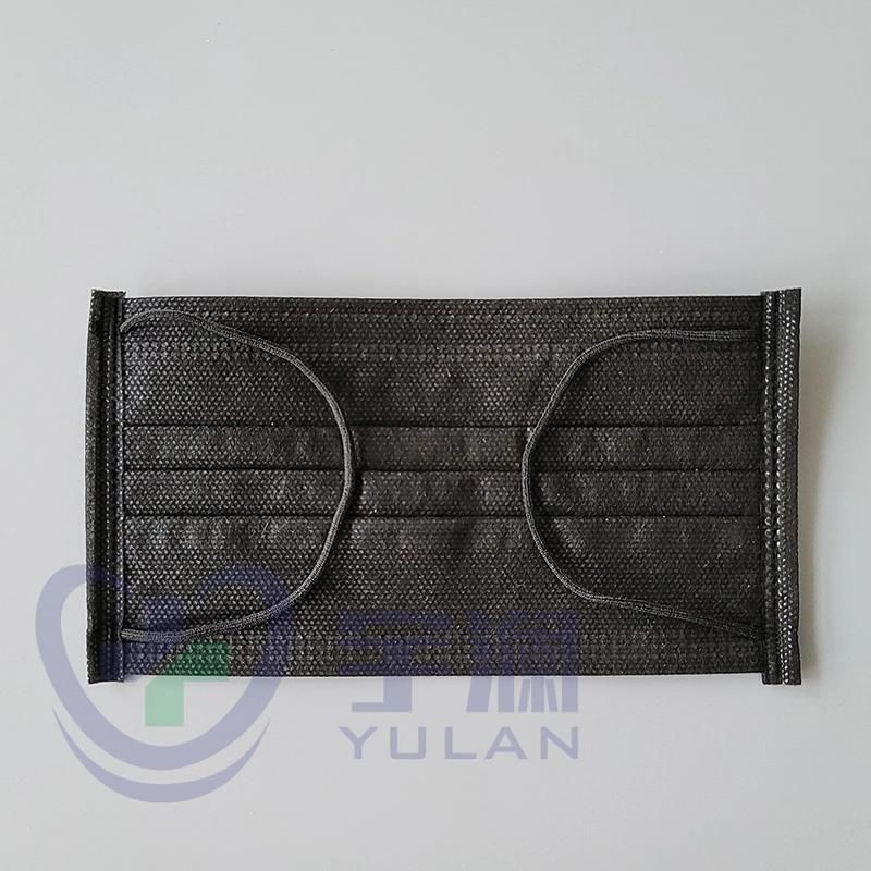 Disposable Medical Non-Woven Black Surgical Face Mask with Ear-Loop