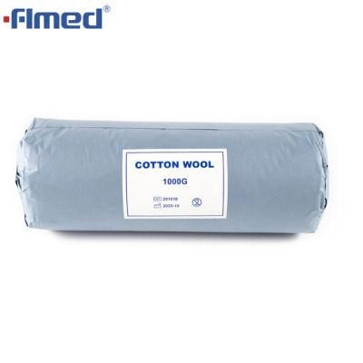 Medical Supply 100% Absorbent Cotton Wool Roll 1000g
