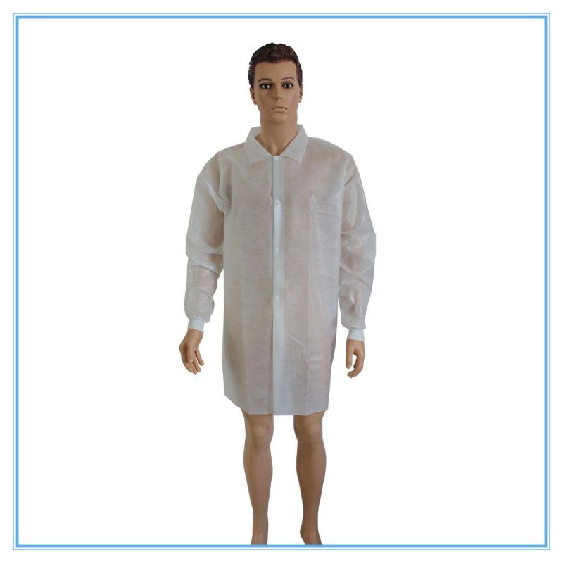 Protective PP PE 40GSM Laminated Waterproof Disposable Isolation Gown